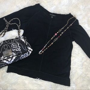 Banana Republic black 3/4 sleeve top